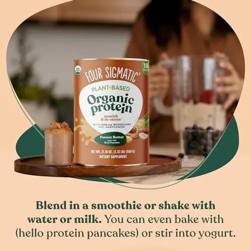 Four Sigmatic Organic Plant-Based Protein Powder Peanut Butter Protein with Lion’s Mane - TrustMedUSA