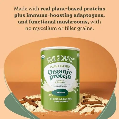 Four Sigmatic Organic Plant-Based Protein Powder Unflavored Protein with Lion’s Mane - TrustMedUSA