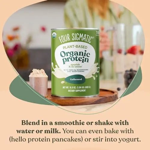 Four Sigmatic Organic Plant-Based Protein Powder Unflavored Protein with Lion’s Mane - TrustMedUSA