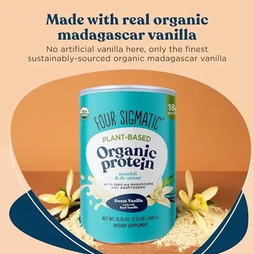 Four Sigmatic Organic Vegan Protein Powder | 18g Plant-Based Protein per Serving - TrustMedUSA