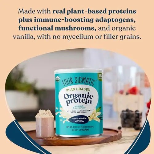 Four Sigmatic Organic Vegan Protein Powder | 18g Plant-Based Protein per Serving - TrustMedUSA