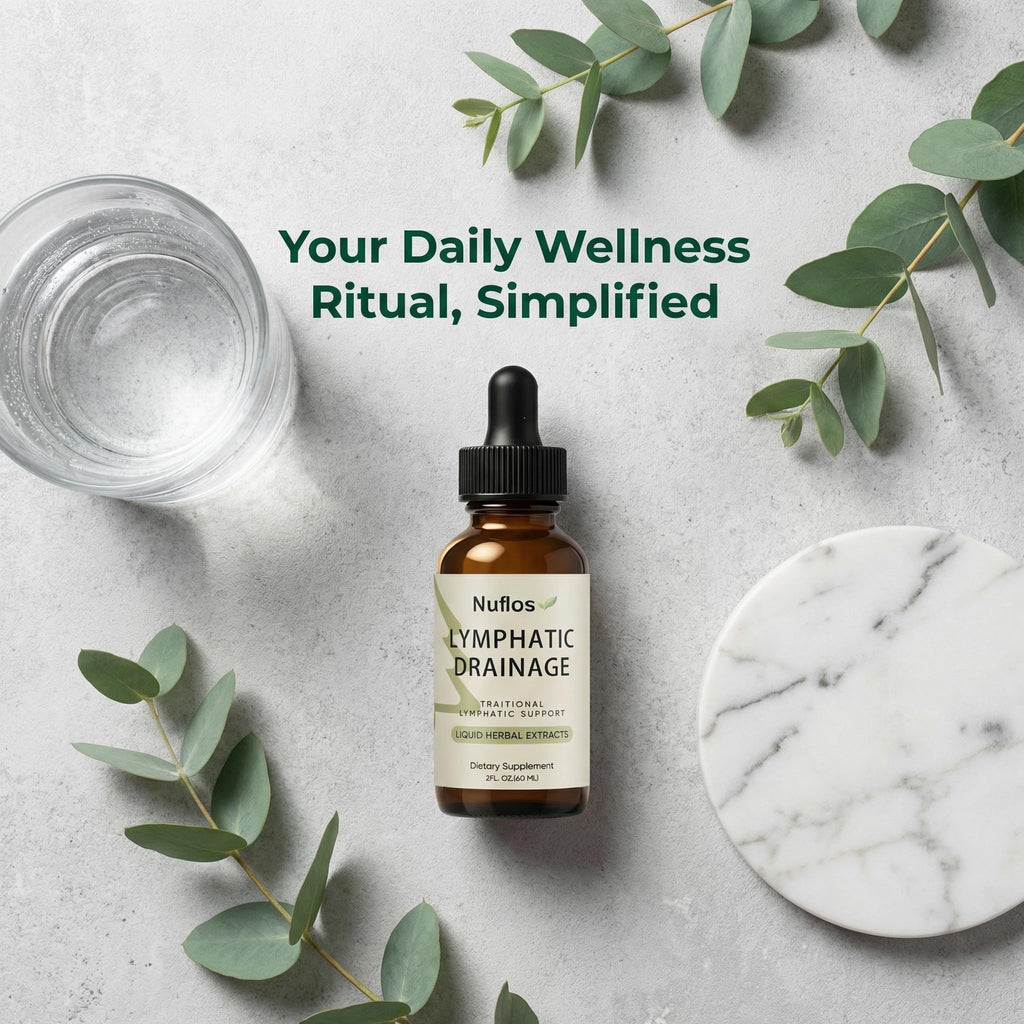 FQMUEV Nuflos Lymphatic Drainage Drops, Lymphatic Drainage Supplements, Premium 4-in-1 Herbal Blend, Daily Wellness & Overall Relief, 2 Fl. Oz (A) - Maple Wellness Supplements