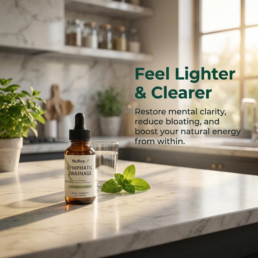 FQMUEV Nuflos Lymphatic Drainage Drops, Lymphatic Drainage Supplements, Premium 4-in-1 Herbal Blend, Daily Wellness & Overall Relief, 2 Fl. Oz (A) - Maple Wellness Supplements