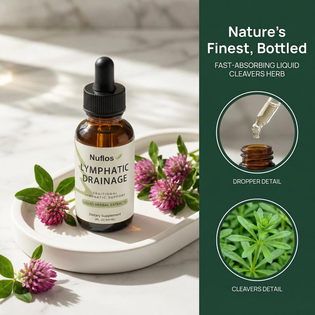 FQMUEV Nuflos Lymphatic Drainage Drops, Lymphatic Drainage Supplements, Premium 4-in-1 Herbal Blend, Daily Wellness & Overall Relief, 2 Fl. Oz (A) - Maple Wellness Supplements