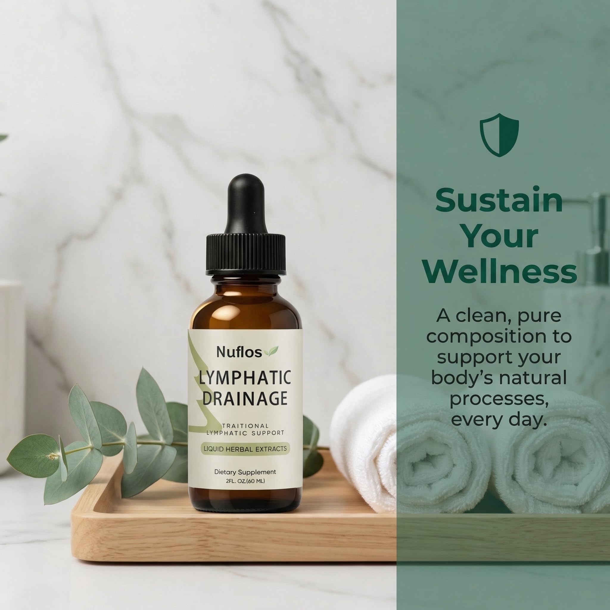 FQMUEV Nuflos Lymphatic Drainage Drops, Lymphatic Drainage Supplements, Premium 4-in-1 Herbal Blend, Daily Wellness & Overall Relief, 2 Fl. Oz (A) - Maple Wellness Supplements