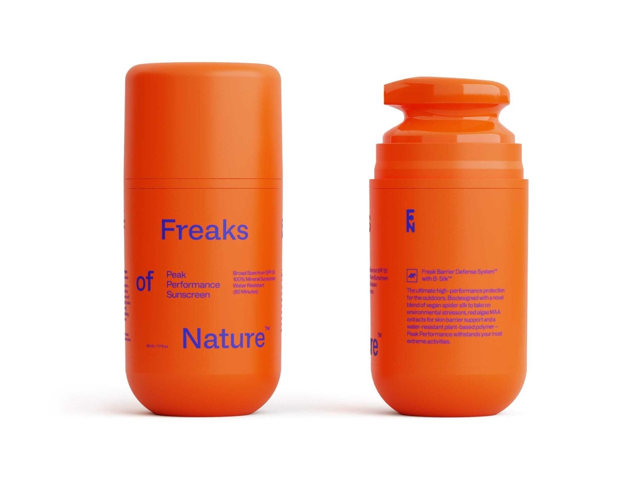 Freaks of Nature Peak Performance SPF 50 | 100% Mineral Sunscreen | Lightweight, Fast-Absorbing, 80-Min Water-Resistant | Plant-Based, Eco-Friendly, Reef-Safe, Cruelty-Free | All Skin Types| 1.7 oz - TrustMedUSA