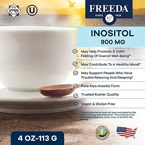 FREEDA Inositol Powder from Myo-Inositol - Hormone Balance for Women - PCOS Supplem - TrustMedUSA