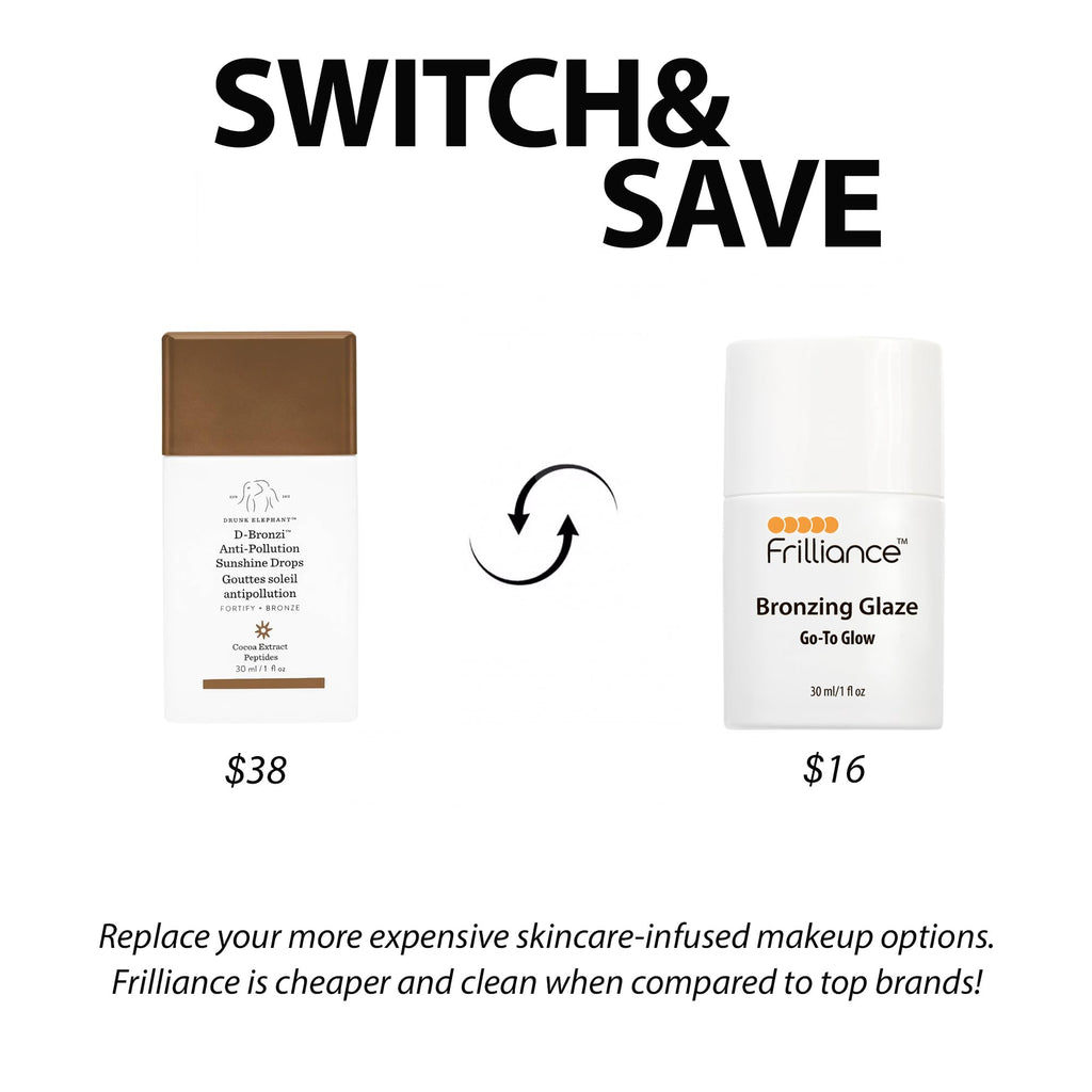 Frilliance Hydrating Go-To Glow, Bronzing Glaze Drops, Cruelty-Free Hypoallergenic for Teens of All Skin Types, 30 ml / 1 fl oz - TrustMedUSA