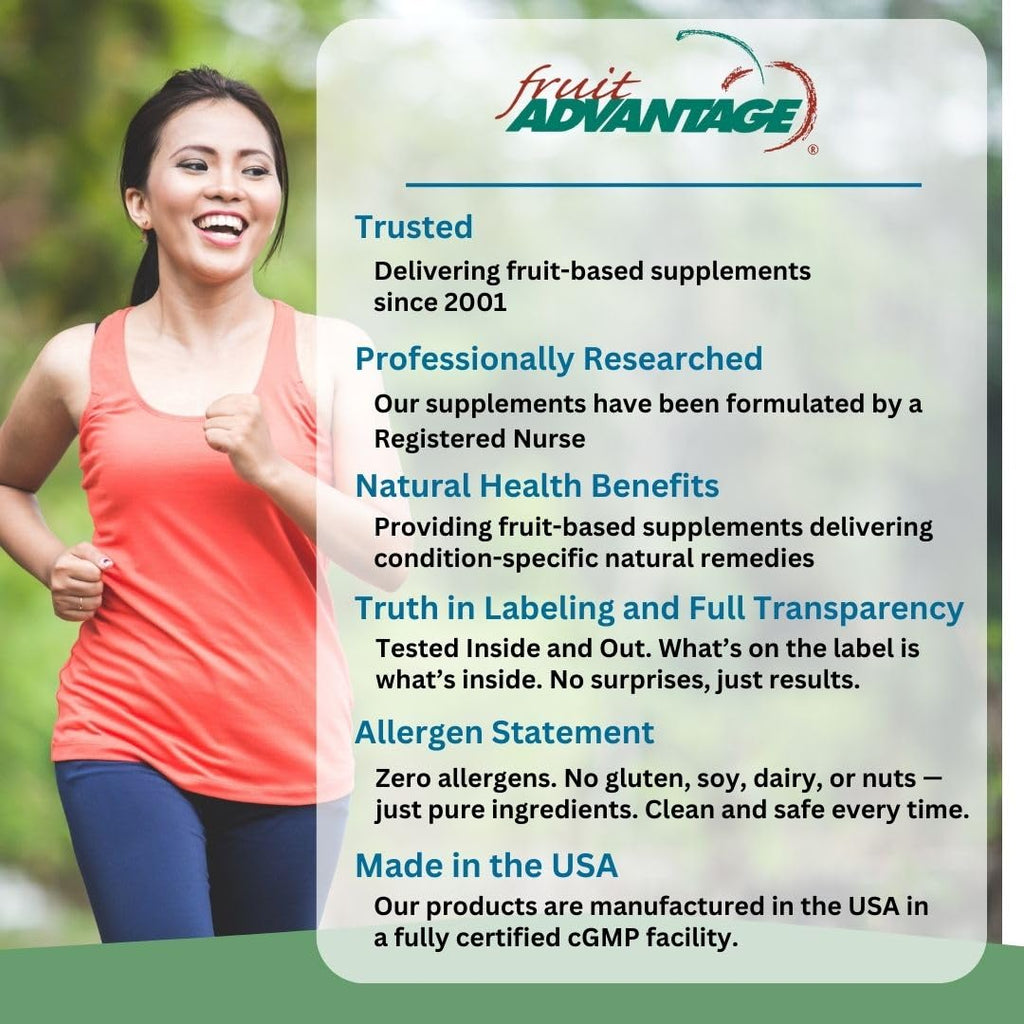 Fruit Advantage Montmorency Tart Cherry Capsules Joint Formula 1200 mg per Serving - 60 Vegetarian Capsules - TrustMedUSA