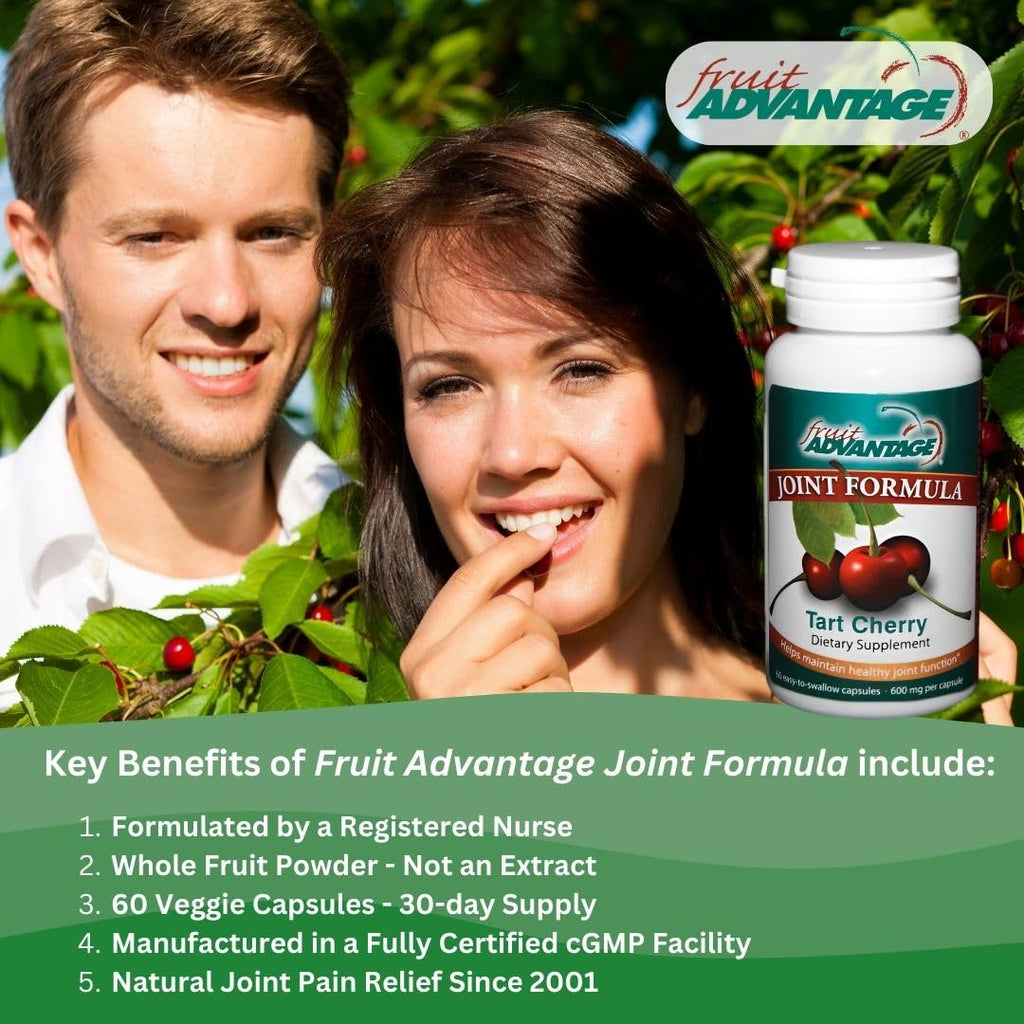 Fruit Advantage Montmorency Tart Cherry Capsules Joint Formula 1200 mg per Serving - 60 Vegetarian Capsules - TrustMedUSA
