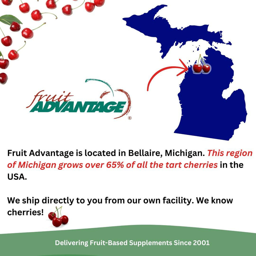 Fruit Advantage Montmorency Tart Cherry Capsules Joint Formula 1200 mg per Serving - 60 Vegetarian Capsules - TrustMedUSA