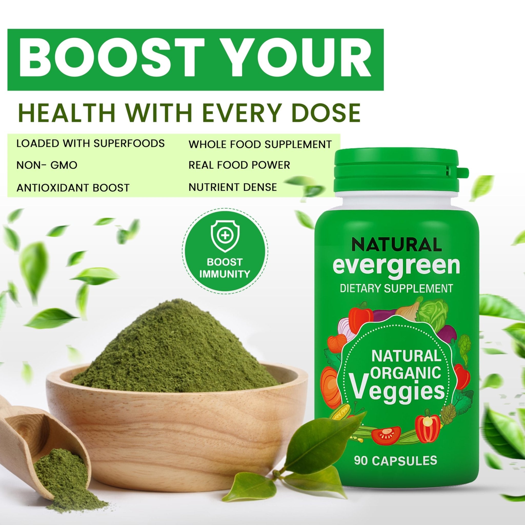 Fruit and Veggies Supplement – 100% Natural Super Greens Blend with Fruits & Vegetables | Veggie Capsules for Adults & Kids | Daily Nutrient Support Packed with Natural Vitamins & Minerals - TrustMedUSA