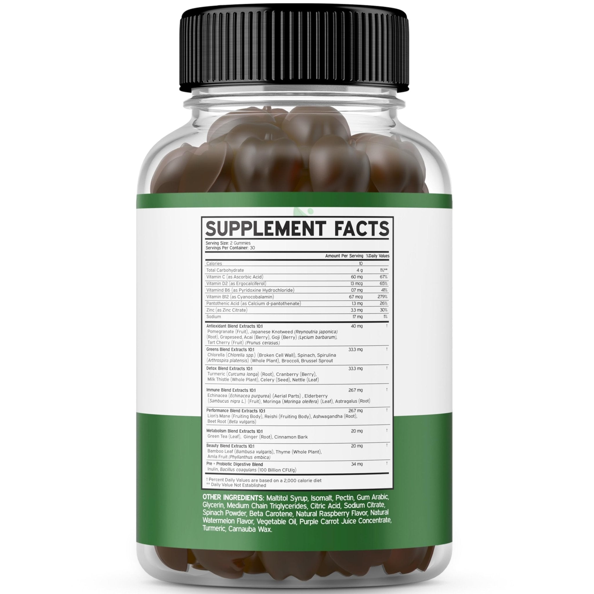 Fruit and Veggies Supplement (120 Gummies) - Premium Sugar-Free Superfood Super Green & Fruit Gummies for Adults - Immunity Support for Men & Women - Non GMO, Vegan Safe & Made in USA - TrustMedUSA