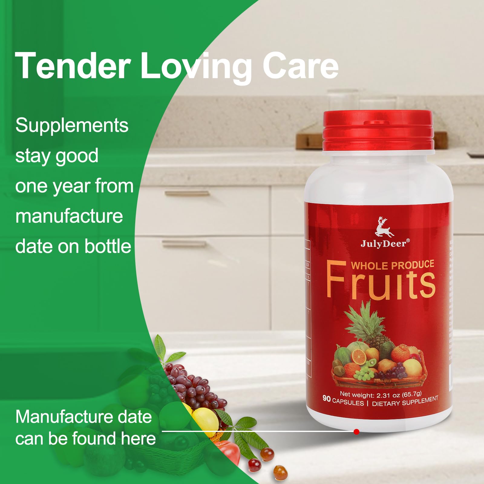 Fruit and Veggies Supplement Ingredients Natural – 2 Bottles 180 Total Vegetarian Capsules | Balance of Natural 16+18 Whole Fruits & Veggies Blend | Fresh Superfood Formula with Vitamins and Minerals - TrustMedUSA