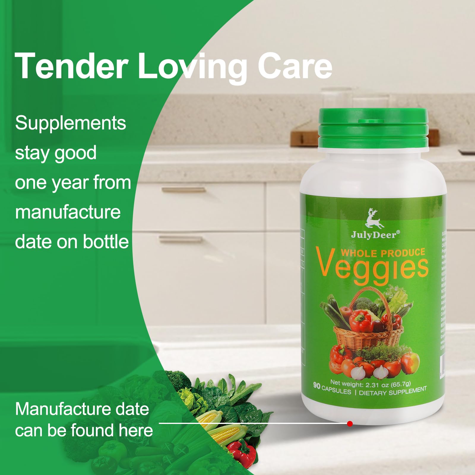 Fruit and Veggies Supplement Ingredients Natural – 2 Bottles 180 Total Vegetarian Capsules | Balance of Natural 16+18 Whole Fruits & Veggies Blend | Fresh Superfood Formula with Vitamins and Minerals - TrustMedUSA