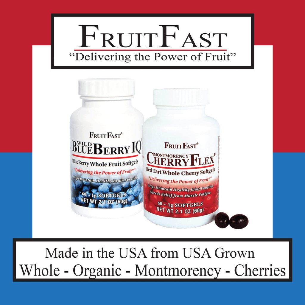 FruitFast CherryFlex 100% Red Tart Organic Cherry Concentrate Supplement - Chewable Softgel - 60 Count - Non-GMO and Gluten Free - Promotes Healthy Joint Function* - TrustMedUSA