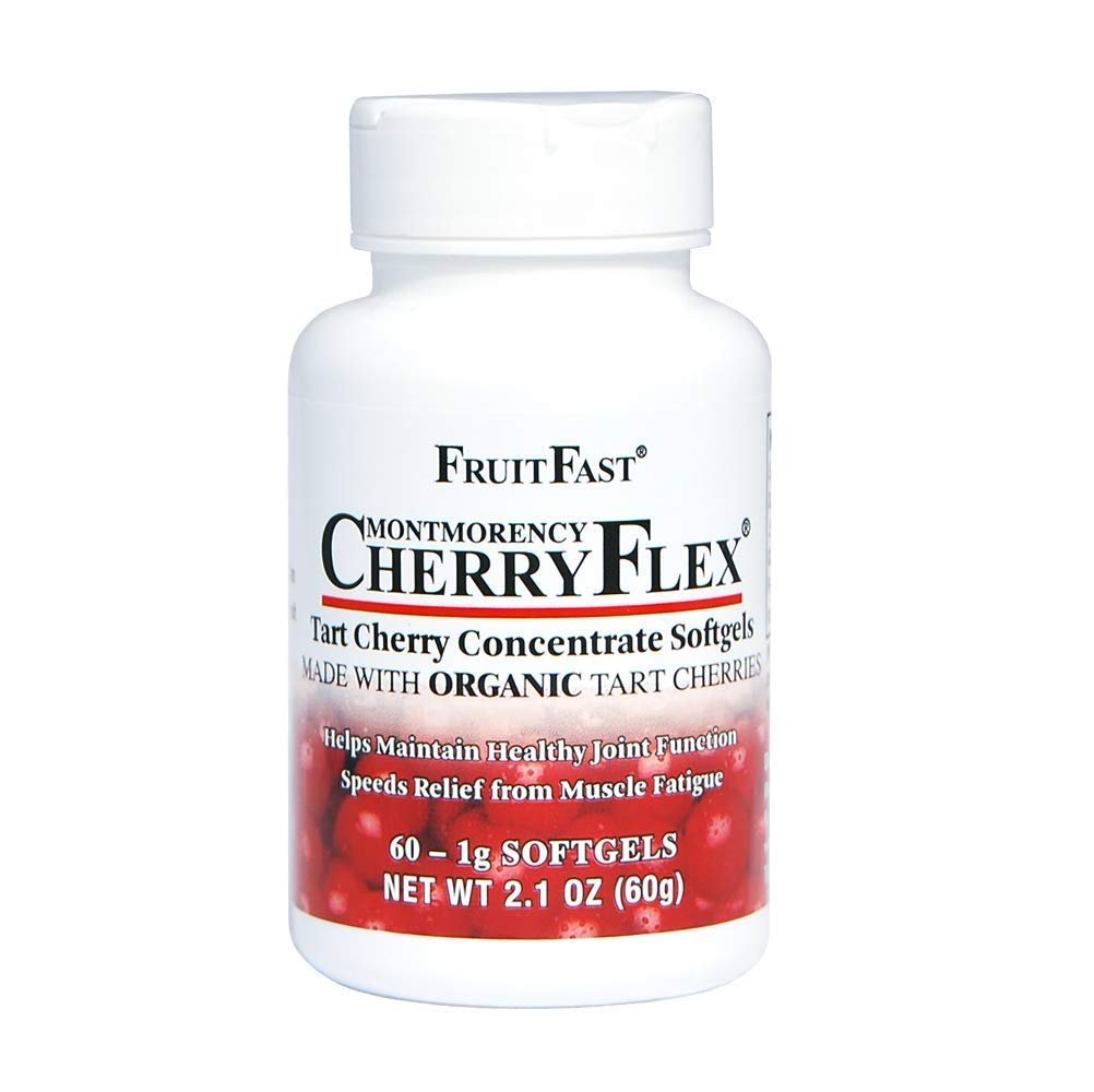 FruitFast CherryFlex 100% Red Tart Organic Cherry Concentrate Supplement - Chewable Softgel - 60 Count - Non-GMO and Gluten Free - Promotes Healthy Joint Function* - TrustMedUSA