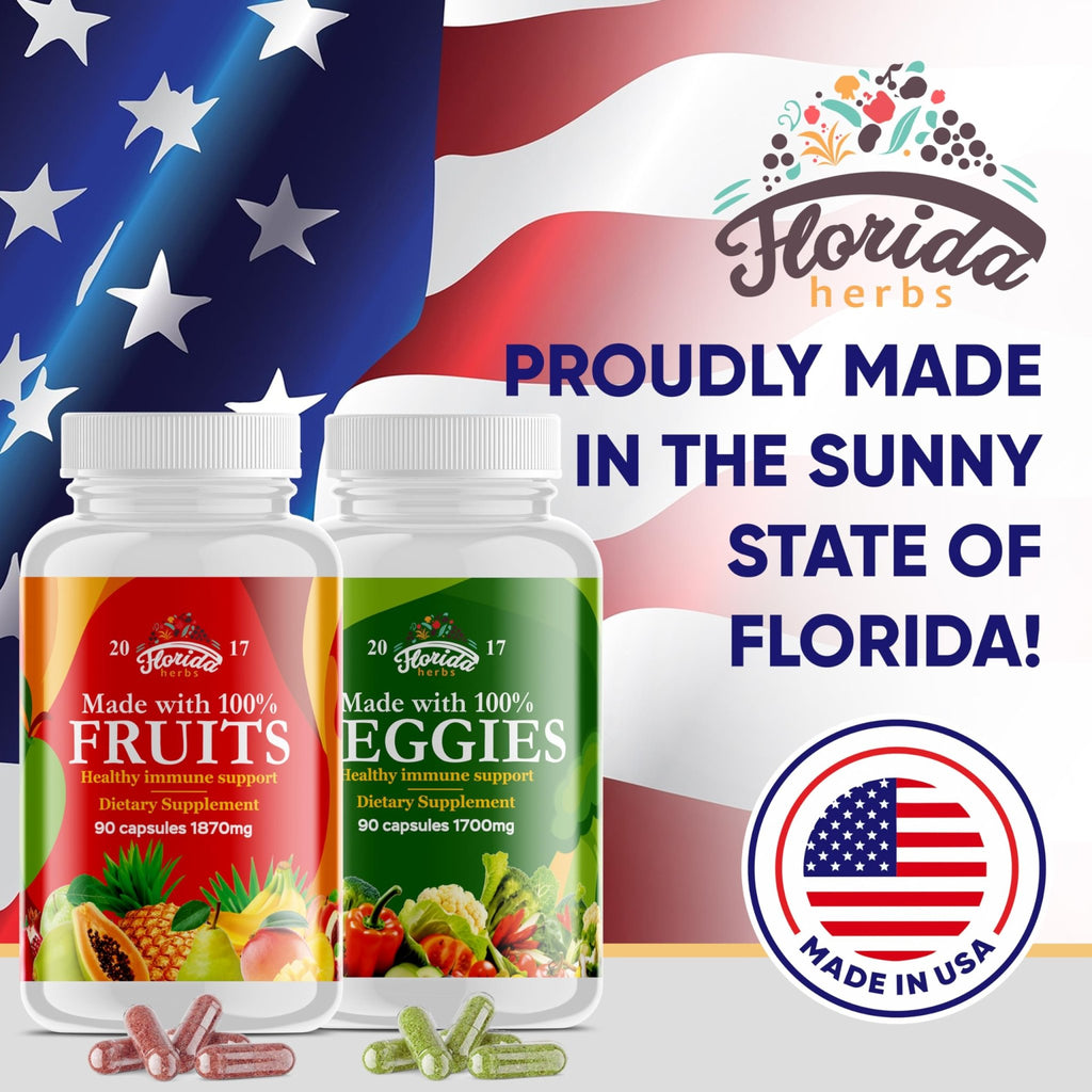 Fruits and Vegetables Supplement - 90 Fruit and 90 Veggie Capsules - Nature Vitamins, Balance of Fruits and Veggies Supports Energy Balance, Soy Free, Vegan Capsules - 90 Count (Pack of 2) - TrustMedUSA