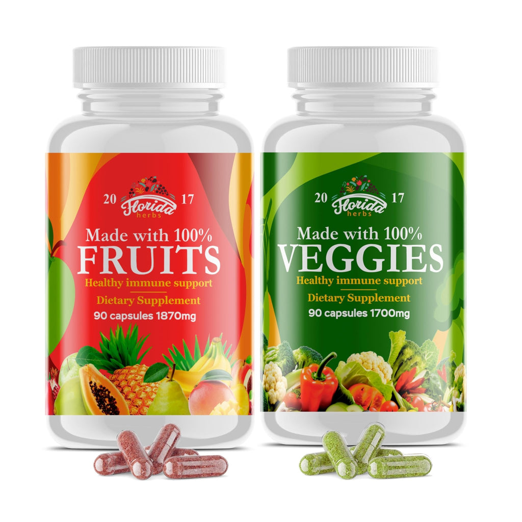 Fruits and Vegetables Supplement - 90 Fruit and 90 Veggie Capsules - Nature Vitamins, Balance of Fruits and Veggies Supports Energy Balance, Soy Free, Vegan Capsules - 90 Count (Pack of 2) - TrustMedUSA