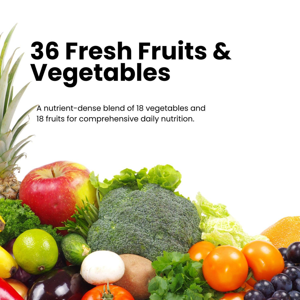 Fruits and Veggies Supplement, 36 Fruits & Vegetables with 24 Essential Vitamins, Minerals & Trace Elements,High in Fiber for Digestion & Constipation Relief,Daily Nutritional Support,120 Capsules - TrustMedUSA