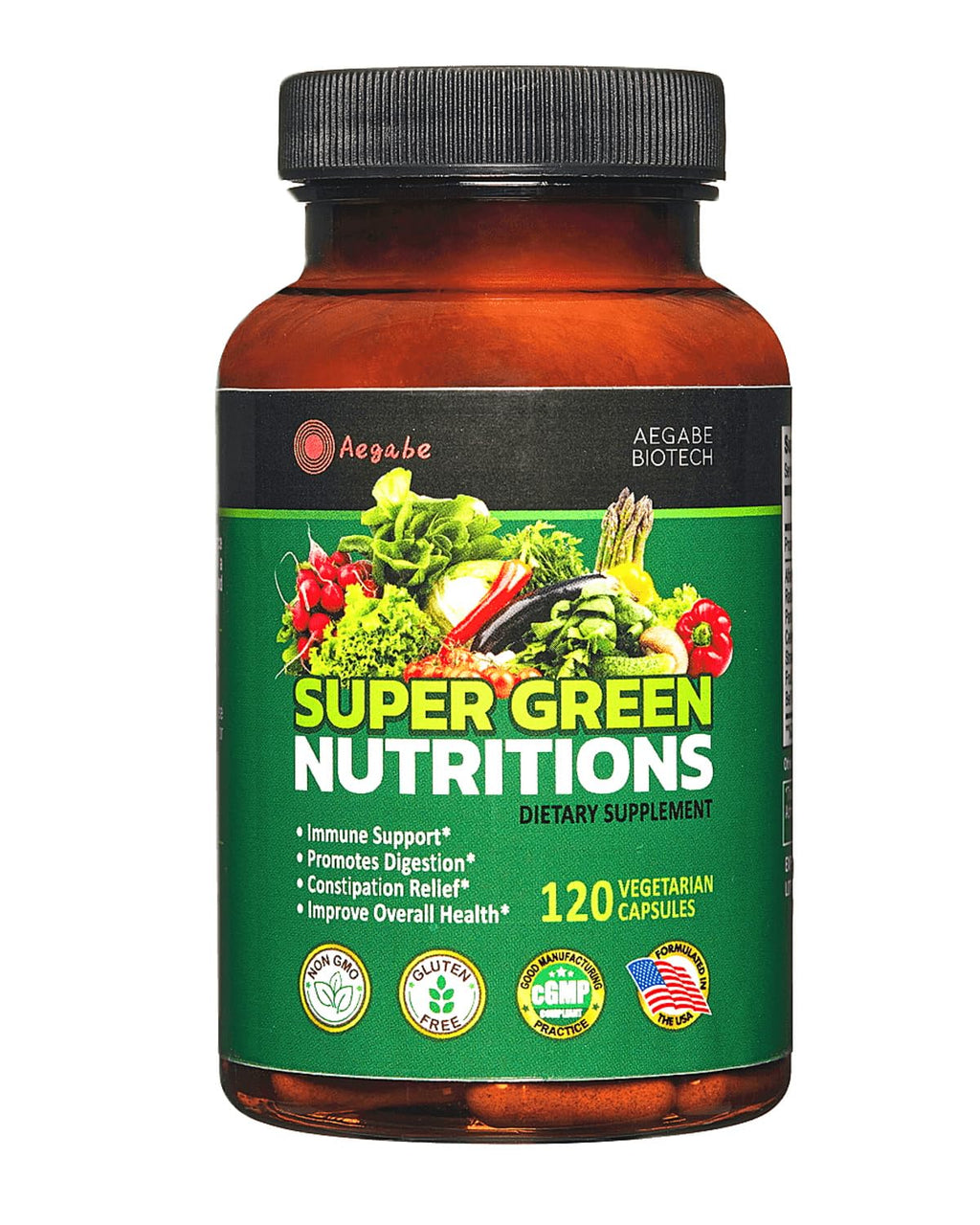 Fruits and Veggies Supplement, 36 Fruits & Vegetables with 24 Essential Vitamins, Minerals & Trace Elements,High in Fiber for Digestion & Constipation Relief,Daily Nutritional Support,120 Capsules - TrustMedUSA