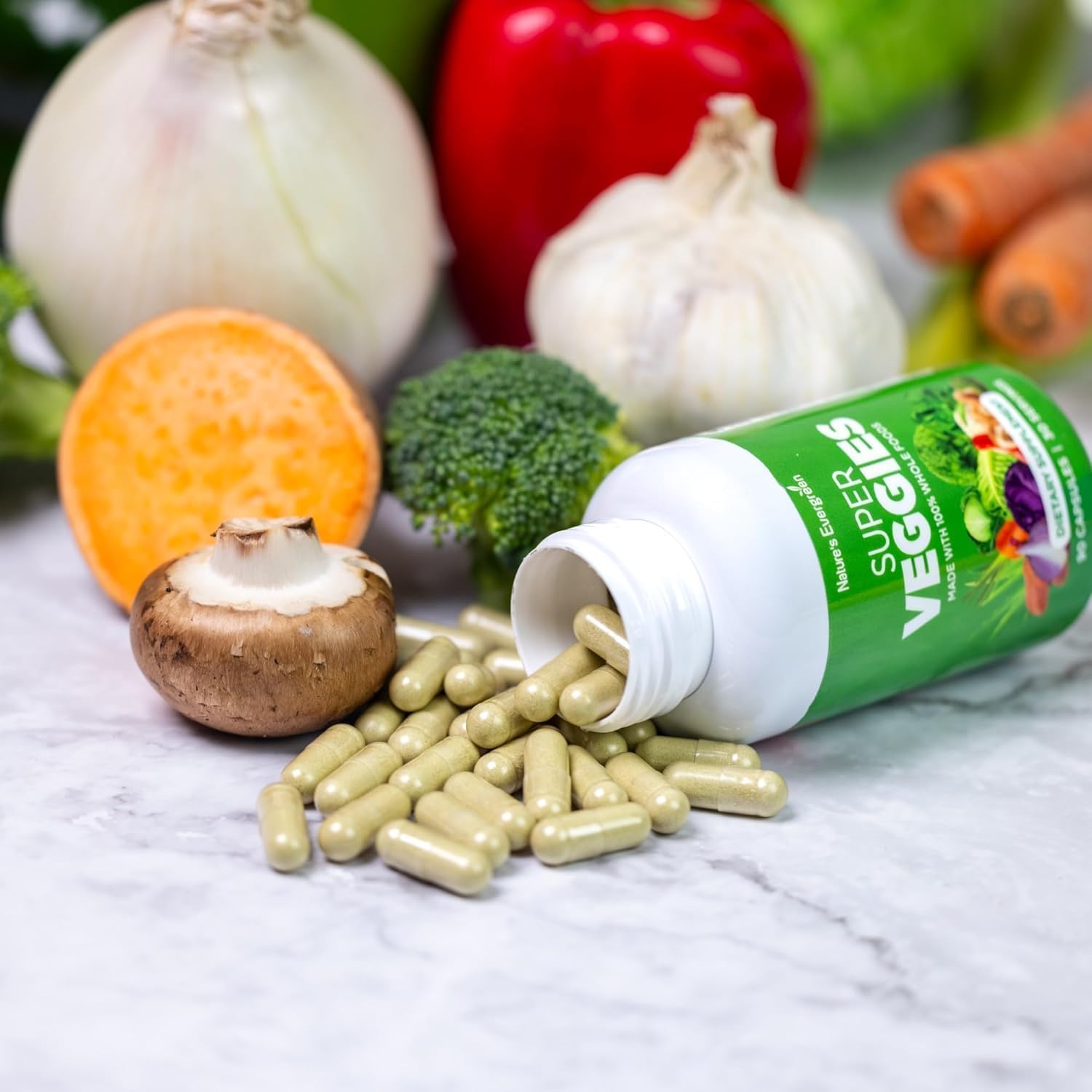 Fruits and Veggies Supplement - Nature Fruits and Vegetables Supplements - Vegan, Non GMO, Soy Free, Superfood Vitamins & Minerals Nutritional Balance - (Total 180 Capsules - Pack of 2) Made in USA - TrustMedUSA