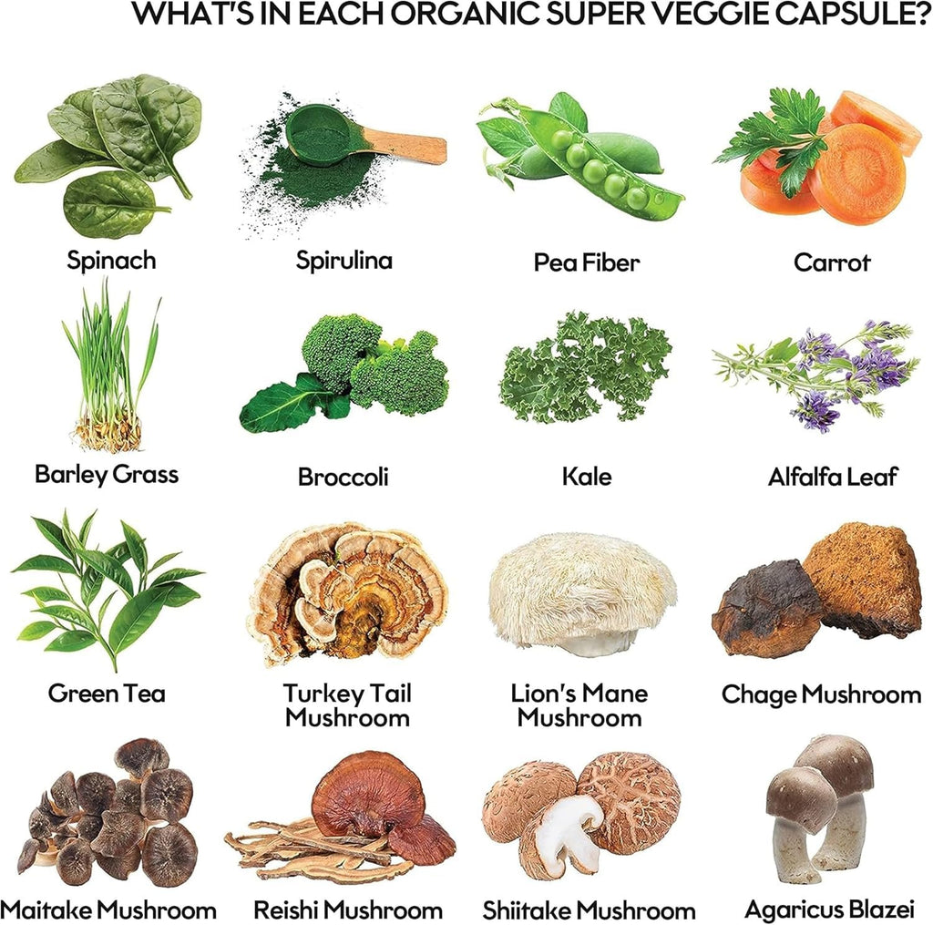 Fruits and Veggies Supplement Powerfull Blend of 39 Whole Fruits and Veggies, Fills Nutritional Gaps, Get Energy, Well-being. USA Made Non-GMO/Vegan/Gluten Free. Packaging May Vary (60 Day Supply) - TrustMedUSA