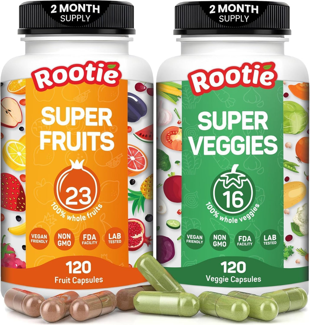 Fruits and Veggies Supplement Powerfull Blend of 39 Whole Fruits and Veggies, Fills Nutritional Gaps, Get Energy, Well-being. USA Made Non-GMO/Vegan/Gluten Free. Packaging May Vary (60 Day Supply) - TrustMedUSA