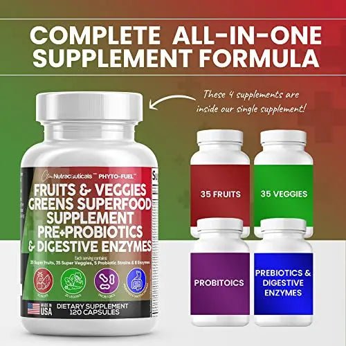 Fruits and Veggies Supplement Reds & Green Superfood - A Natural Balan - TrustMedUSA