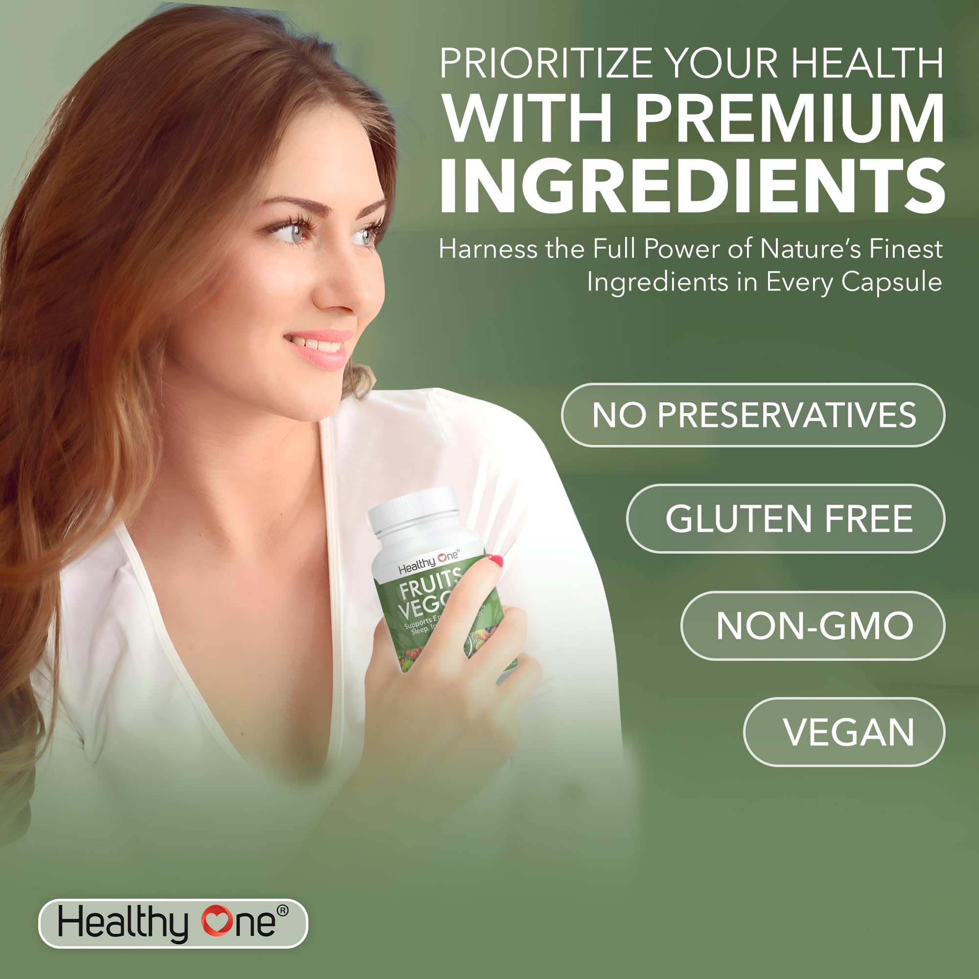 Fruits & Veggies Formula - 27 Premium Whole Foods - Organic Ingredients - Equals 3 Servings of Fruits & Vegetables - Improve Energy, Focus & Immune Function - Fiber - Antioxidants - 150ct (75 Serv) - TrustMedUSA