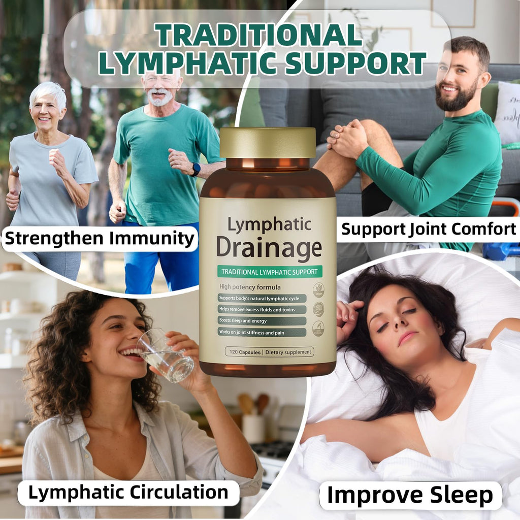 FRZVEO Lymphatic Drainage Capsules, 120 Capsules New Maximum Potency Formula 2 Month Supply with Dandelion Extract, Cleavers Extract - Supports Cellulite Reduction, Lymphatic Drainage & Immune Health - Maple Wellness Supplements