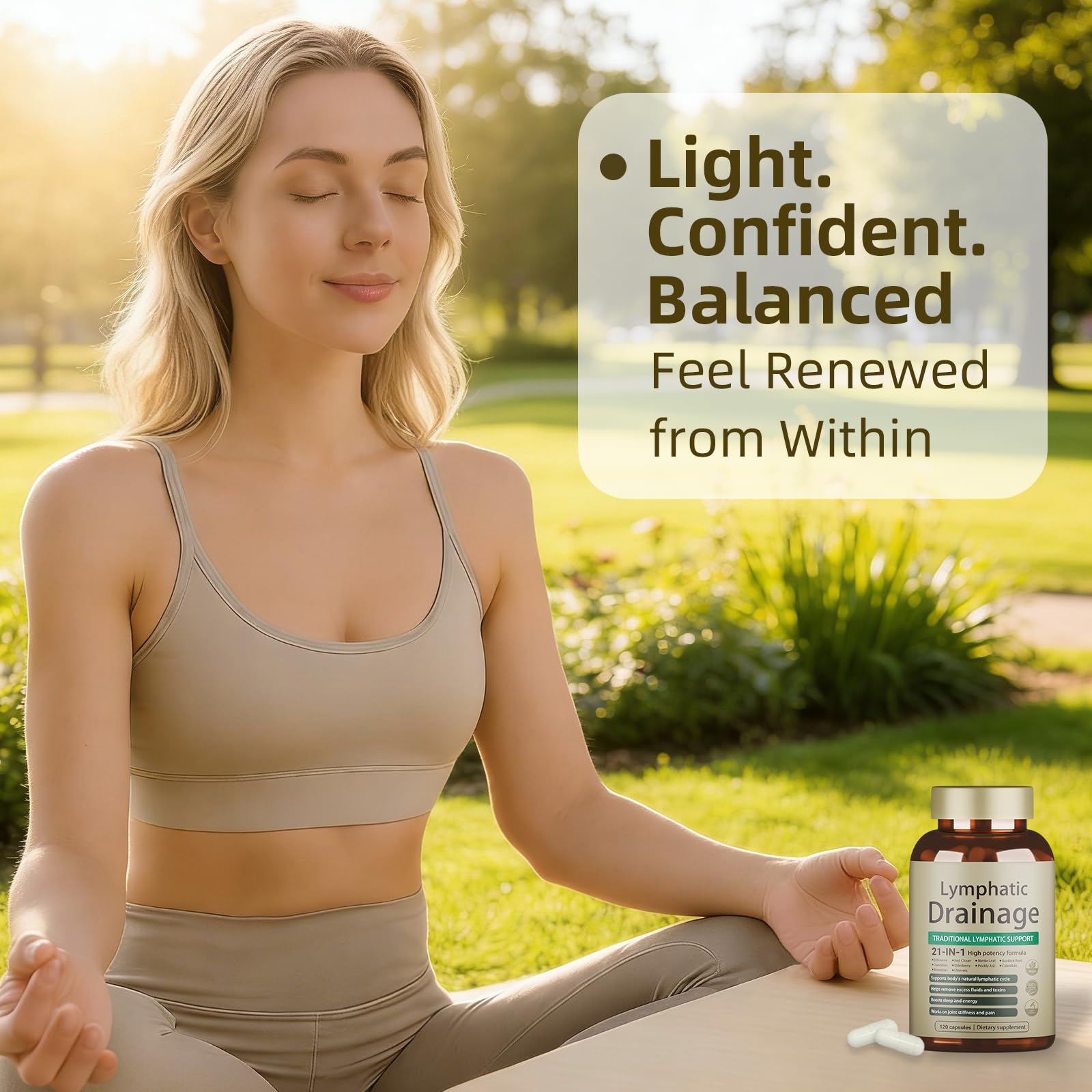 FRZVEO Lymphatic Drainage Capsules, 120 Capsules New Maximum Potency Formula 2 Month Supply with Dandelion Extract, Cleavers Extract - Supports Cellulite Reduction, Lymphatic Drainage & Immune Health - Maple Wellness Supplements
