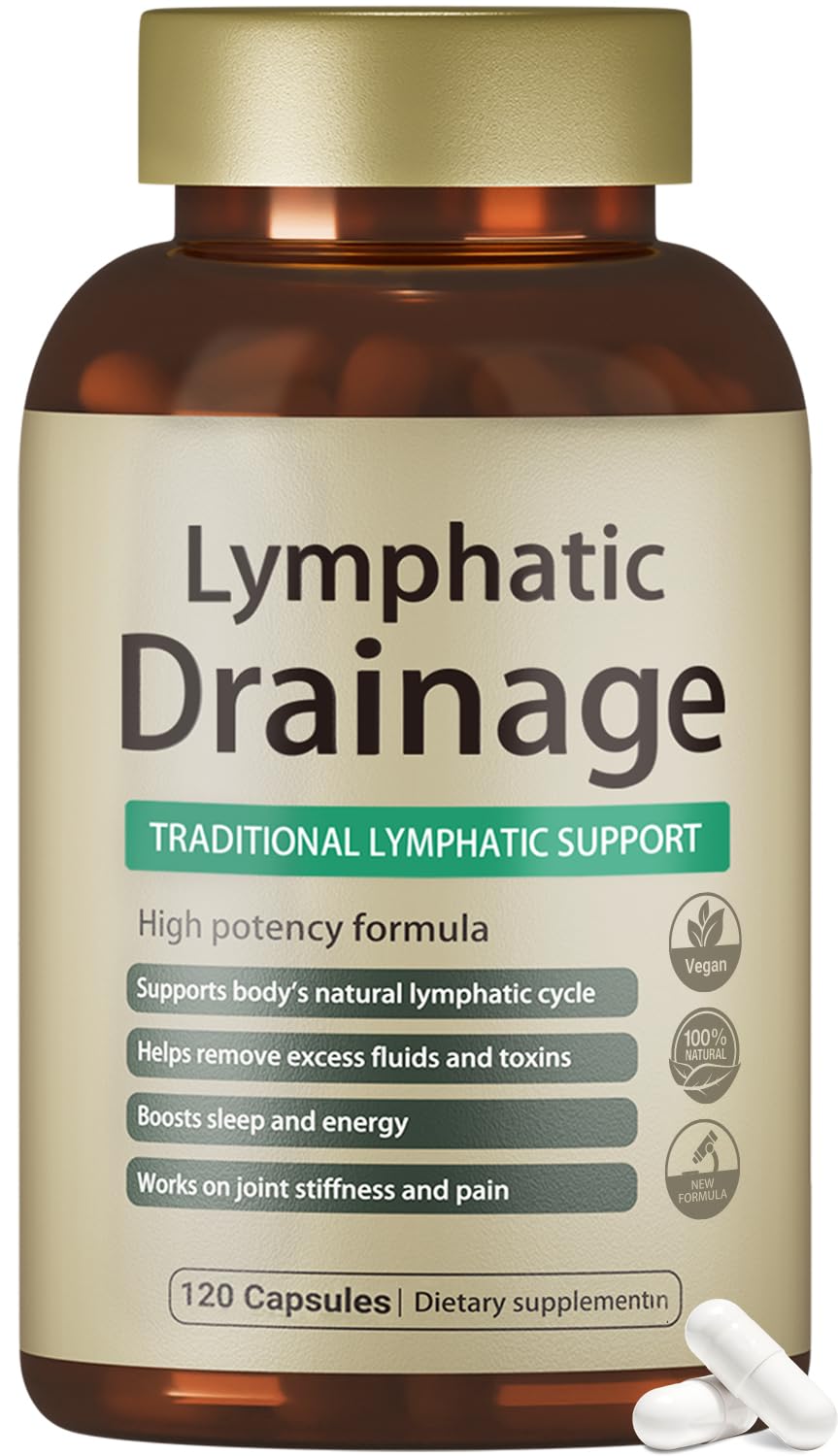 FRZVEO Lymphatic Drainage Capsules, 120 Capsules New Maximum Potency Formula 2 Month Supply with Dandelion Extract, Cleavers Extract - Supports Cellulite Reduction, Lymphatic Drainage & Immune Health - Maple Wellness Supplements