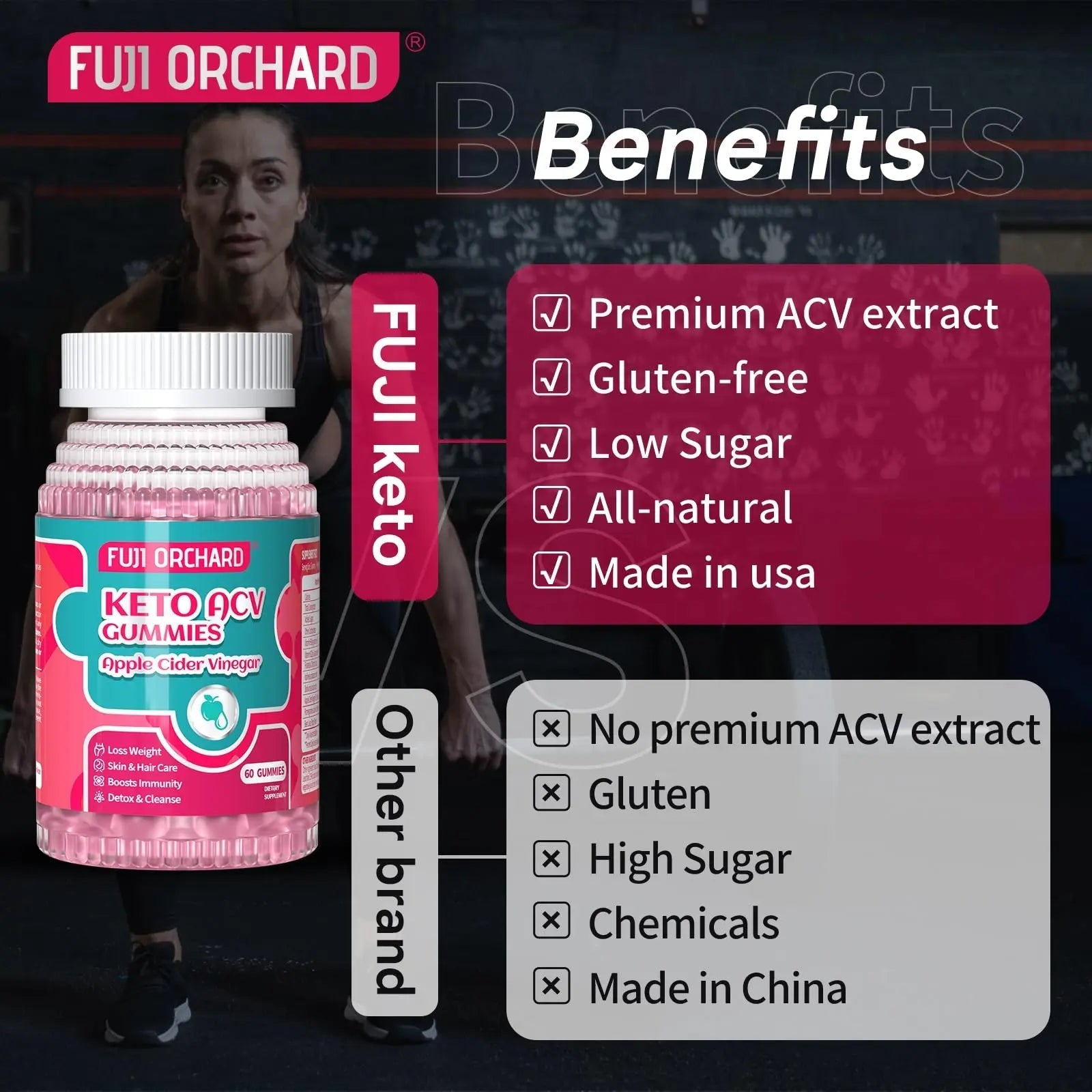 FUJI ORCHARD Keto Acv Gummies, 1500mg Keto Acv Gummies Advanced Weight Loss - TrustMedUSA