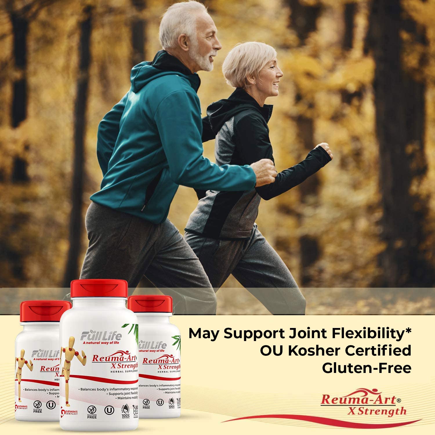 Full Life Reuma-Art X Strength – 400 mg Herbal Supplements - Supports Joint Flexibility – 180 Veggie Capsules - TrustMedUSA