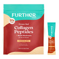 Further Food Chocolate Collagen Peptides Powder with Reishi Mushroom - 100% Grass-Fed, Hydrolyzed Type 1 & 3, 20g of Collagen per Serving, Supports Skin, Hair, Nails & Joints, Stick Packs, 9.74 Oz - Maple Wellness Supplements