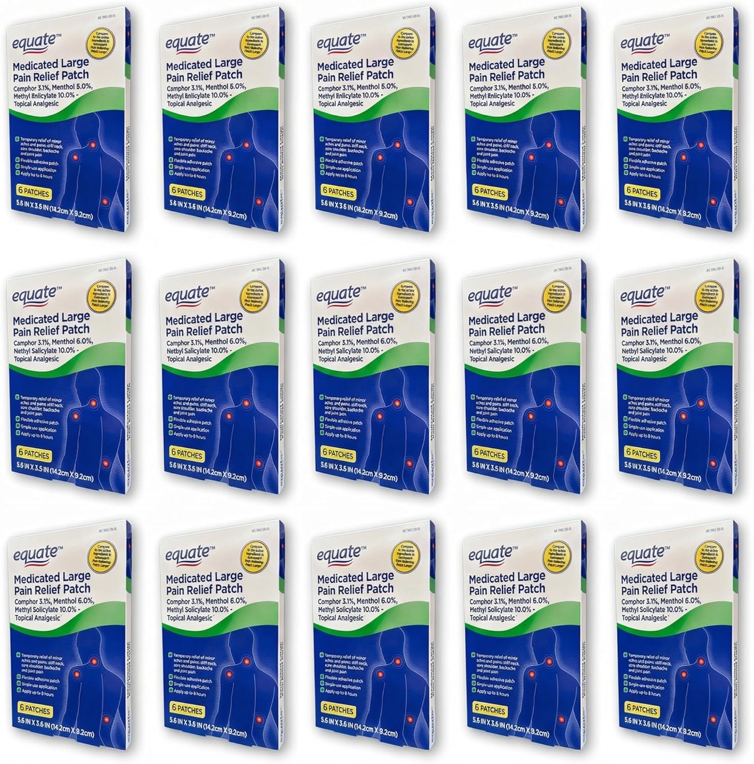 FUSION SHOP STORE Smart choices, meaningful life! Topical Patch with Menthol, Camphor, Methyl salycilate, 6 Count (Pack of 15) - TrustMedUSA