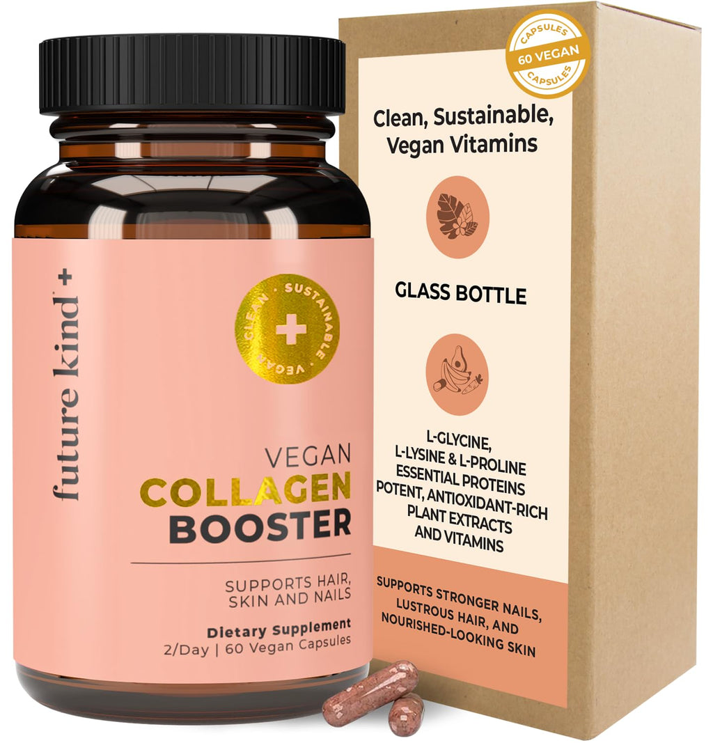 Future Kind Vegan Collagen - Supports Collagen Production with Biotin and Vitamin C (60 Capsules in Glass Bottle) - Maple Wellness Supplements