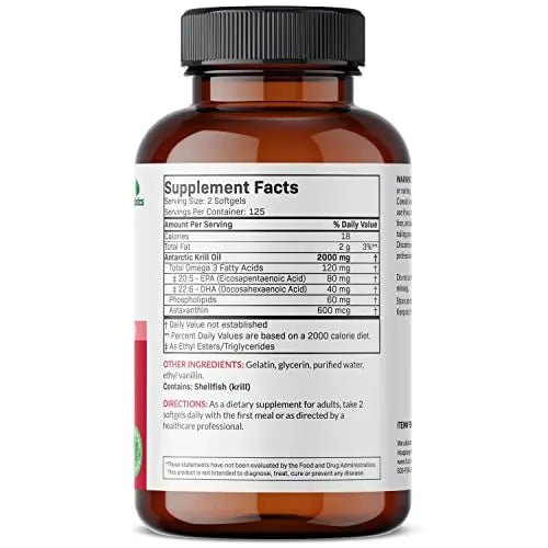 Futurebiotics Antarctic Krill Oil 2000mg with Astaxanthin, Omega-3s EPA, DHA and Phospho - TrustMedUSA