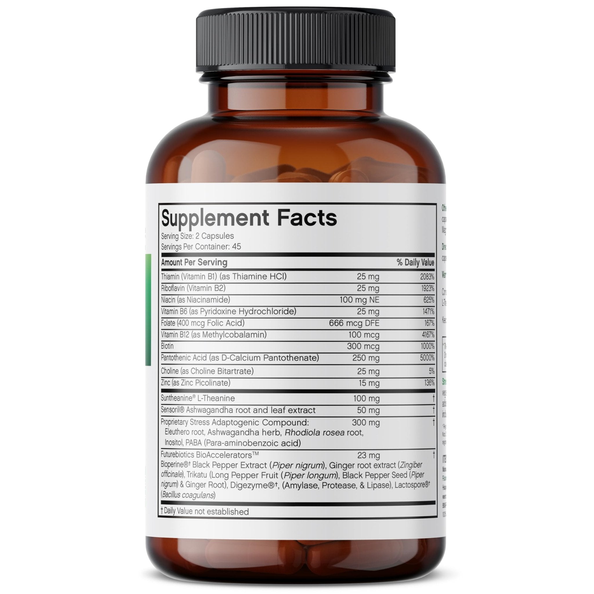 Futurebiotics Stressassist L-theanine Ashwagandha and Rhodiola Rosea Stress Complex - Natural Nutritional Stress Function, 90 Vegetarian Capsules - TrustMedUSA