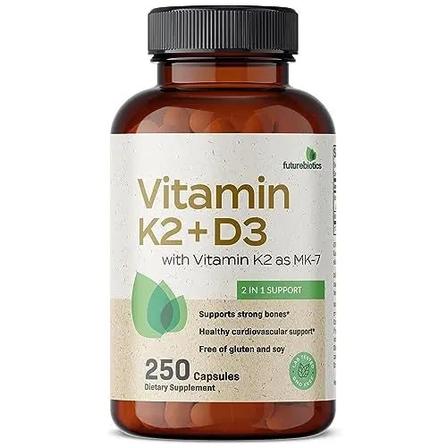 Futurebiotics Vitamin K2 (MK7) with D3 Supplement - Non-GMO Formula - 5000 IU Vitamin - TrustMedUSA