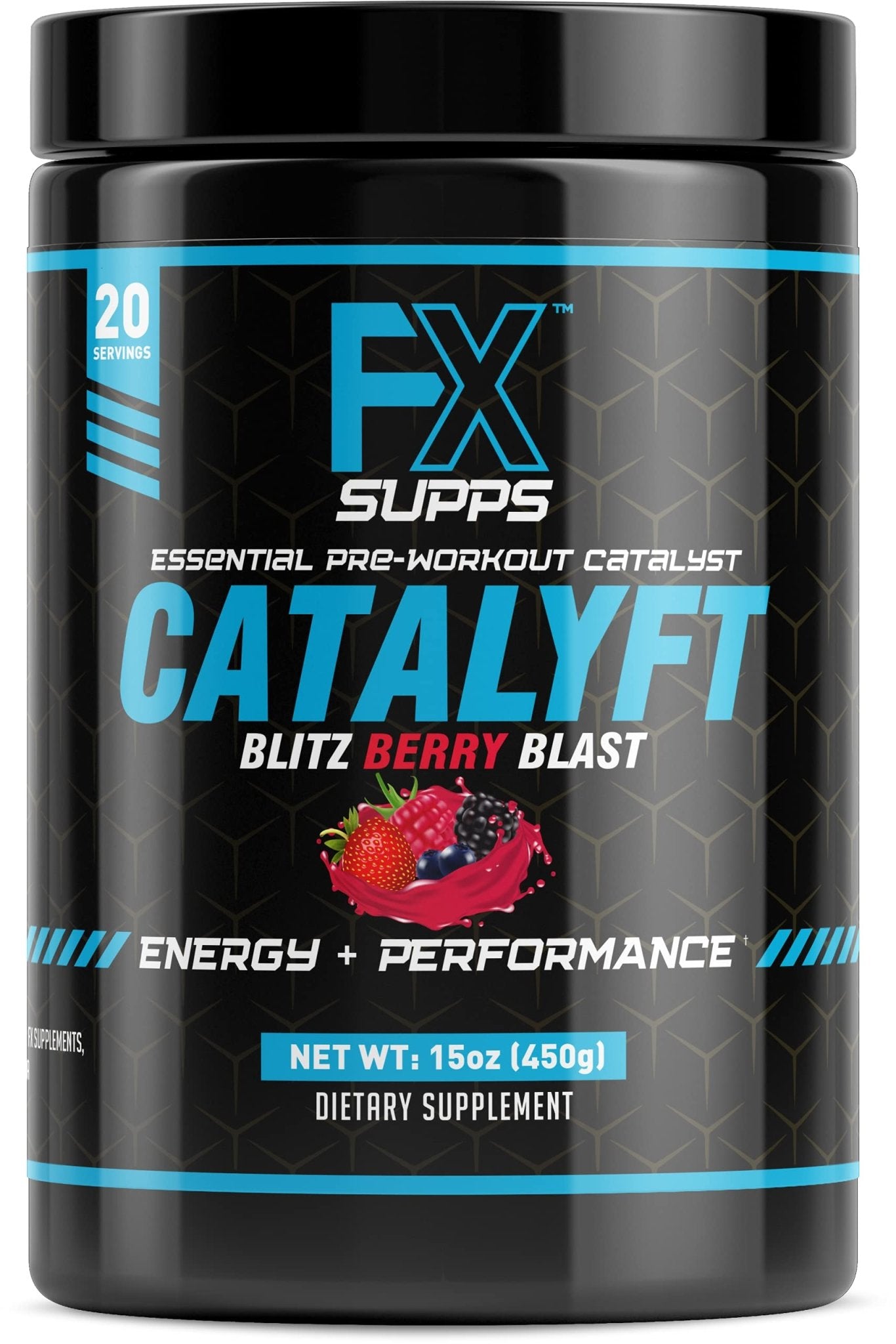 FX Supps Catalyft Pre-Workout PowderDrink for Men and Women Blitz Berry Blast Dietary - TrustMedUSA