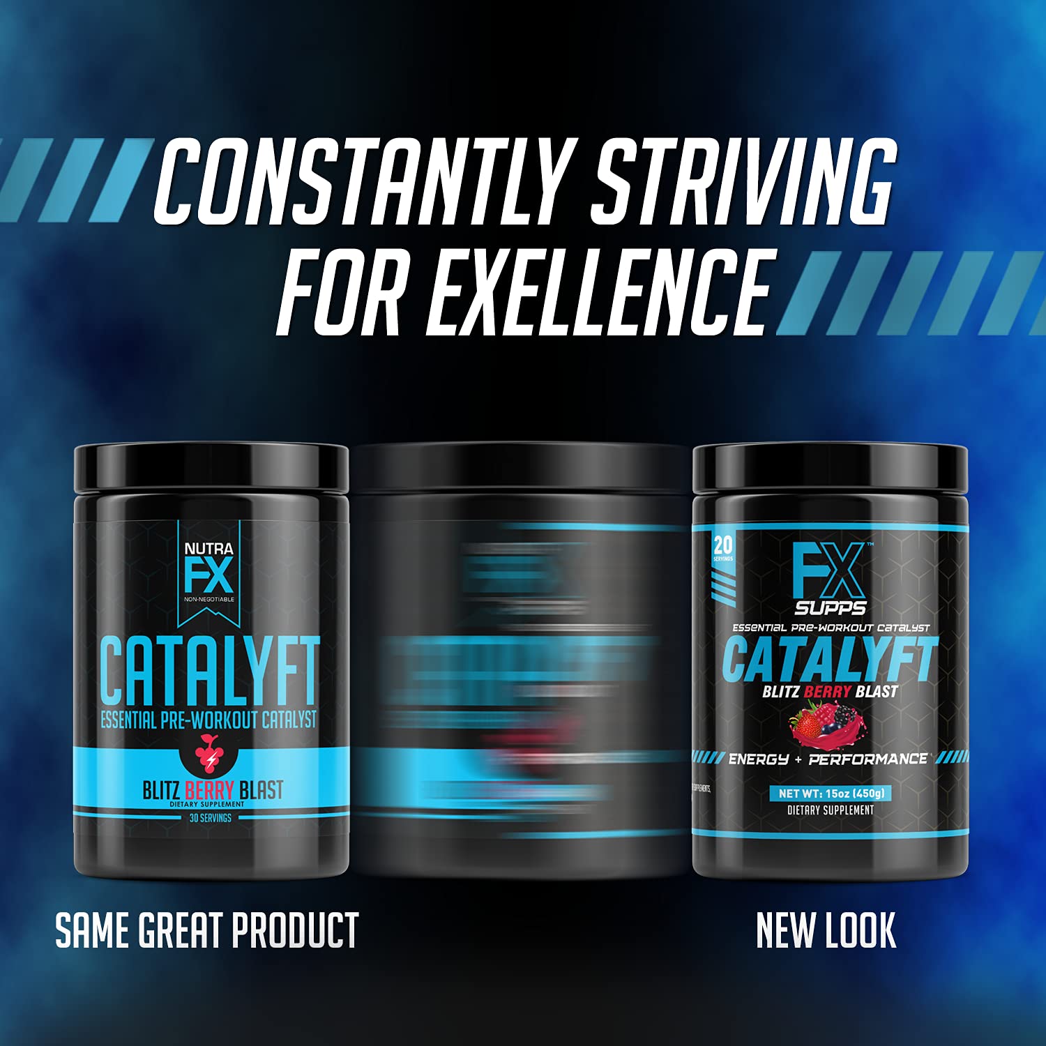 FX Supps Catalyft Pre-Workout PowderDrink for Men and Women Blitz Berry Blast Dietary - TrustMedUSA