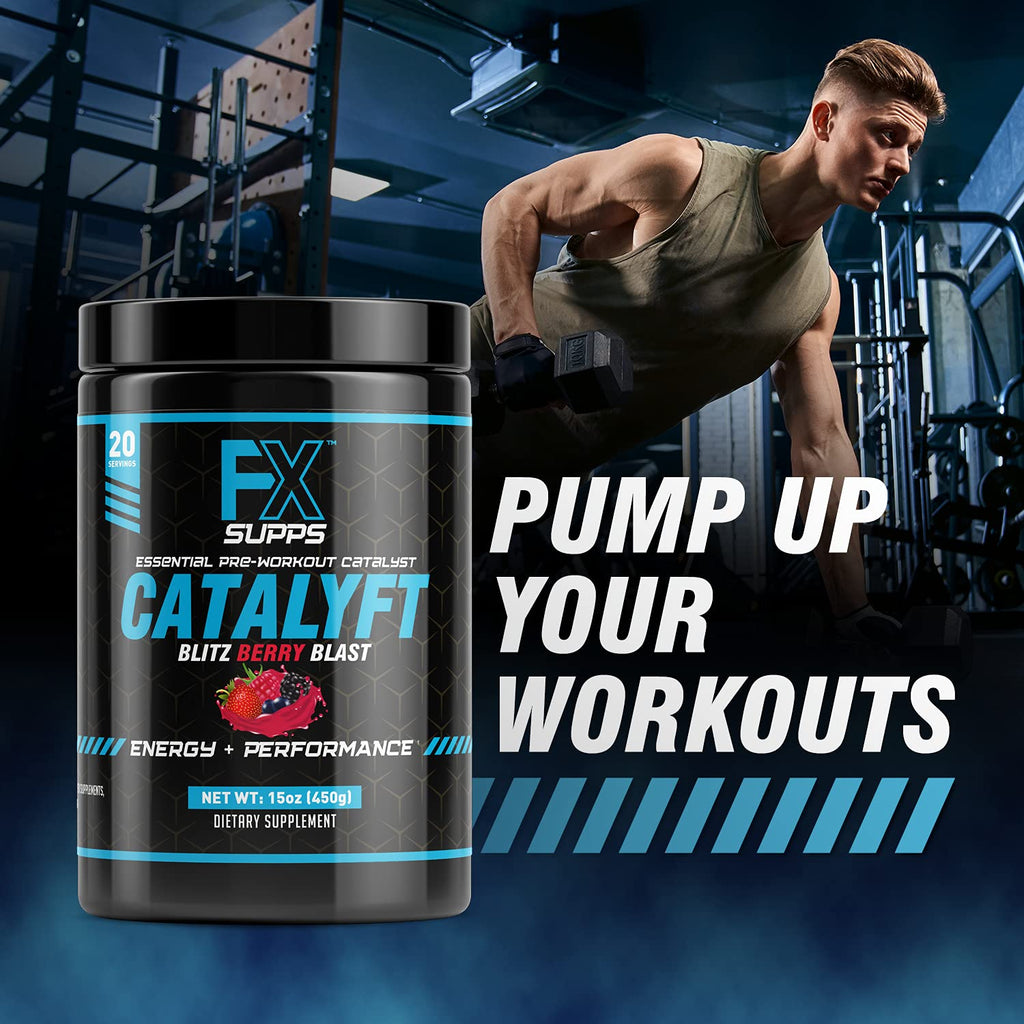 FX Supps Catalyft Pre-Workout PowderDrink for Men and Women Blitz Berry Blast Dietary - TrustMedUSA