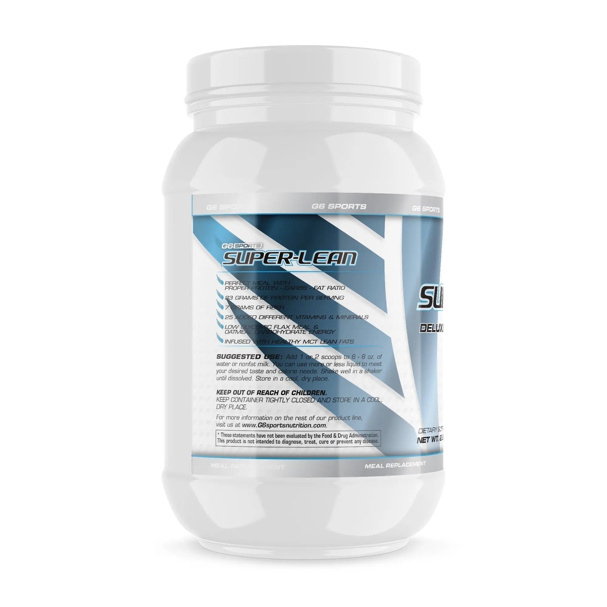 G6 Sports Nutrition Super-Lean Deluxe Meal Replacement (32g Protein, 7g Fiber, 25 Added - TrustMedUSA