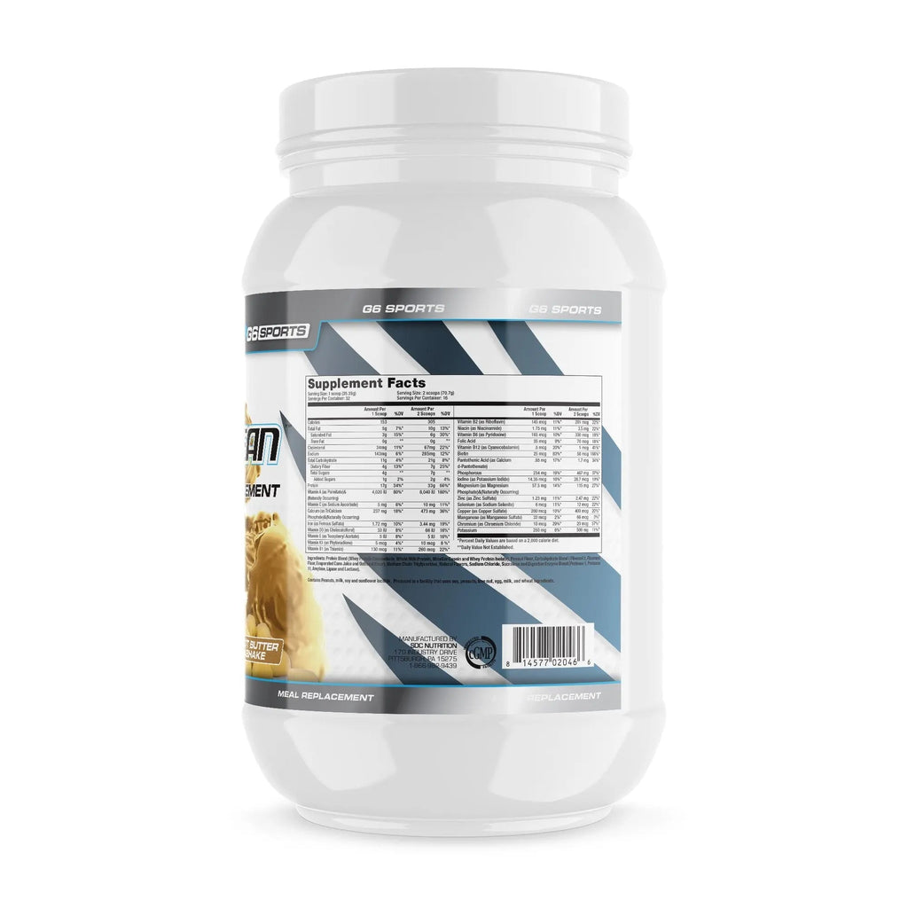 G6 Sports Nutrition Super-Lean Deluxe Meal Replacement (32g Protein, 7g Fiber, 25 Added - TrustMedUSA