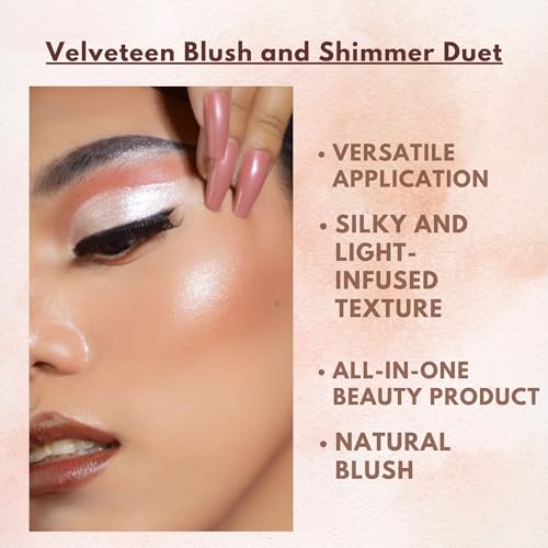 GA-DE Velveteen Blush and Shimmer Duet, 50 - Formulated with Micronized Pearls and Pigments for Sculpting Face and Décolleté - Paraben-Free - 0.26 oz - TrustMedUSA