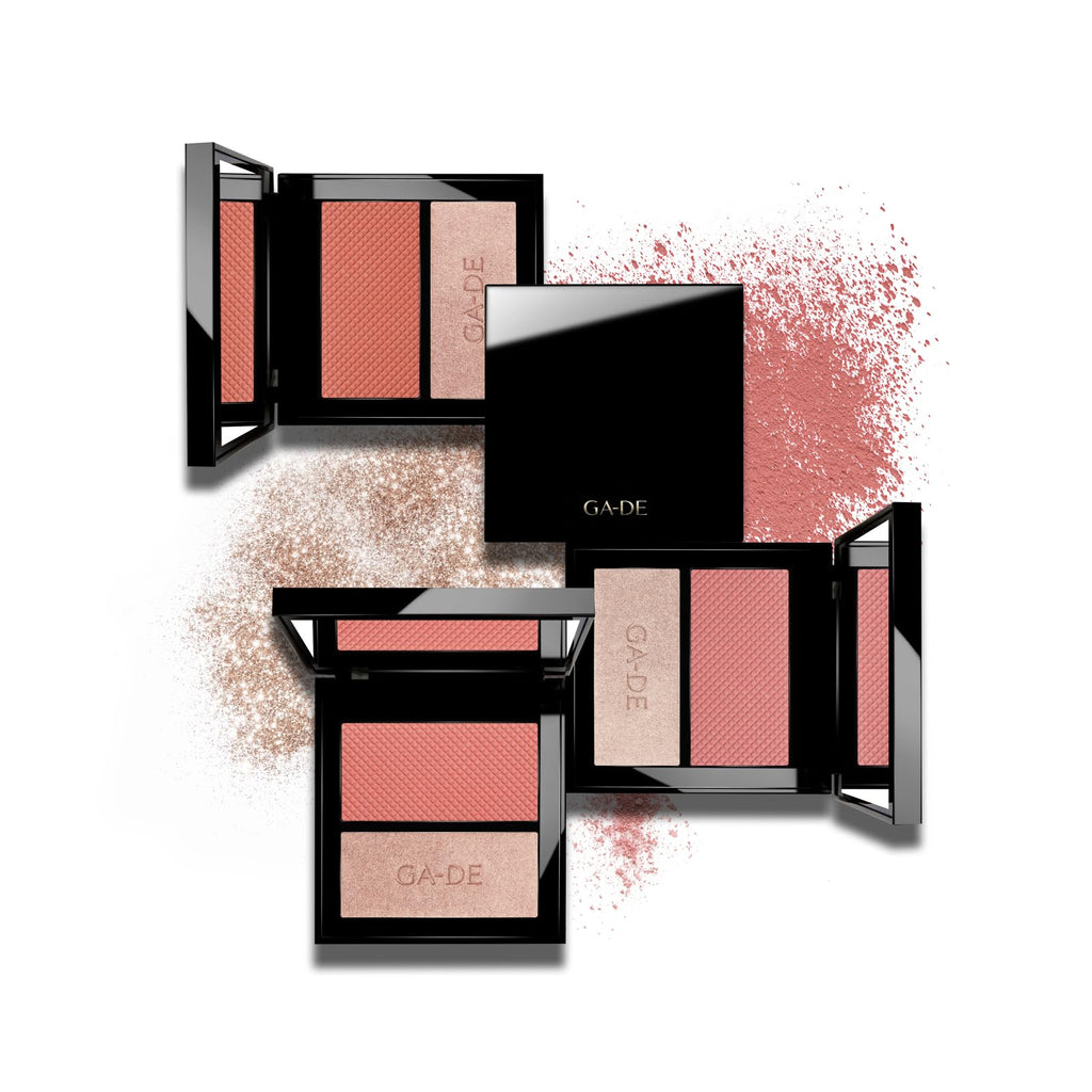 GA-DE Velveteen Blush and Shimmer Duet, 50 - Formulated with Micronized Pearls and Pigments for Sculpting Face and Décolleté - Paraben-Free - 0.26 oz - TrustMedUSA