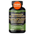 Gade Nutrition Magnesium Complex 10 in 1 - Glycinate, Citrate, Malate, Oxide, Taurate, Aspartate, Gluconate Ascorbate Lactate Carbonate Zinc Copper Manganese & Vitamins 90 Count - TrustMedUSA