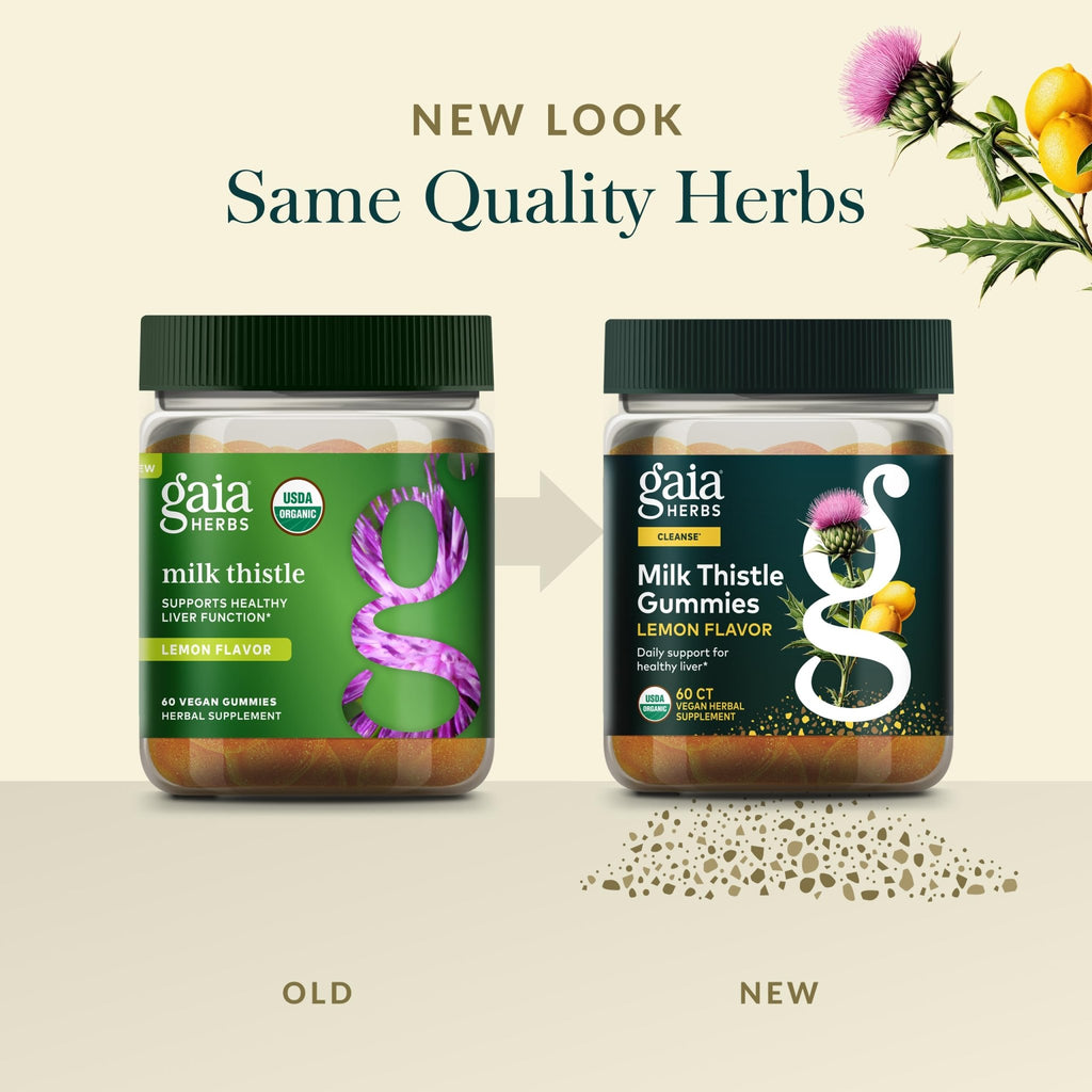 Gaia Herbs Milk Thistle Gummies - Herbal Supplement with Antioxidant Properties for Liver Health & Liver Detox - Lemon Flavored - 60 Vegan Gummies - TrustMedUSA